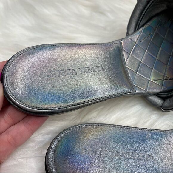 Bottega Veneta Metallic Woven Iridescent Lido Sandal 40 - Picture 7 of 10